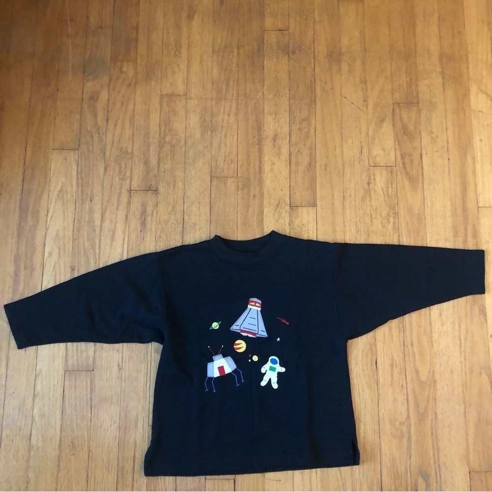 KELLY’s Kids Space Astronaut Navy Blue Long Sleeve Ribbed Thermal Top Youth S